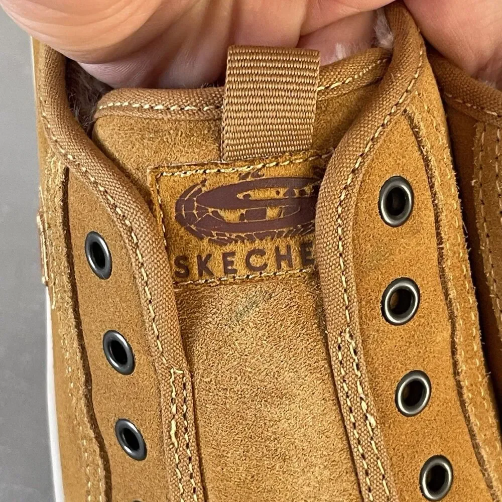 Skechers Suede Cozy Lug Sole Mule Sneakers Yellow Womens‎ 7.5 Slip On Shoes